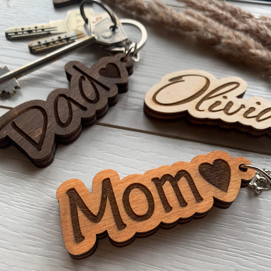 Personalized wood keyring, custom engraved word, boho wood keychain, custom personalised keyring, name engraved key chain, accessories key