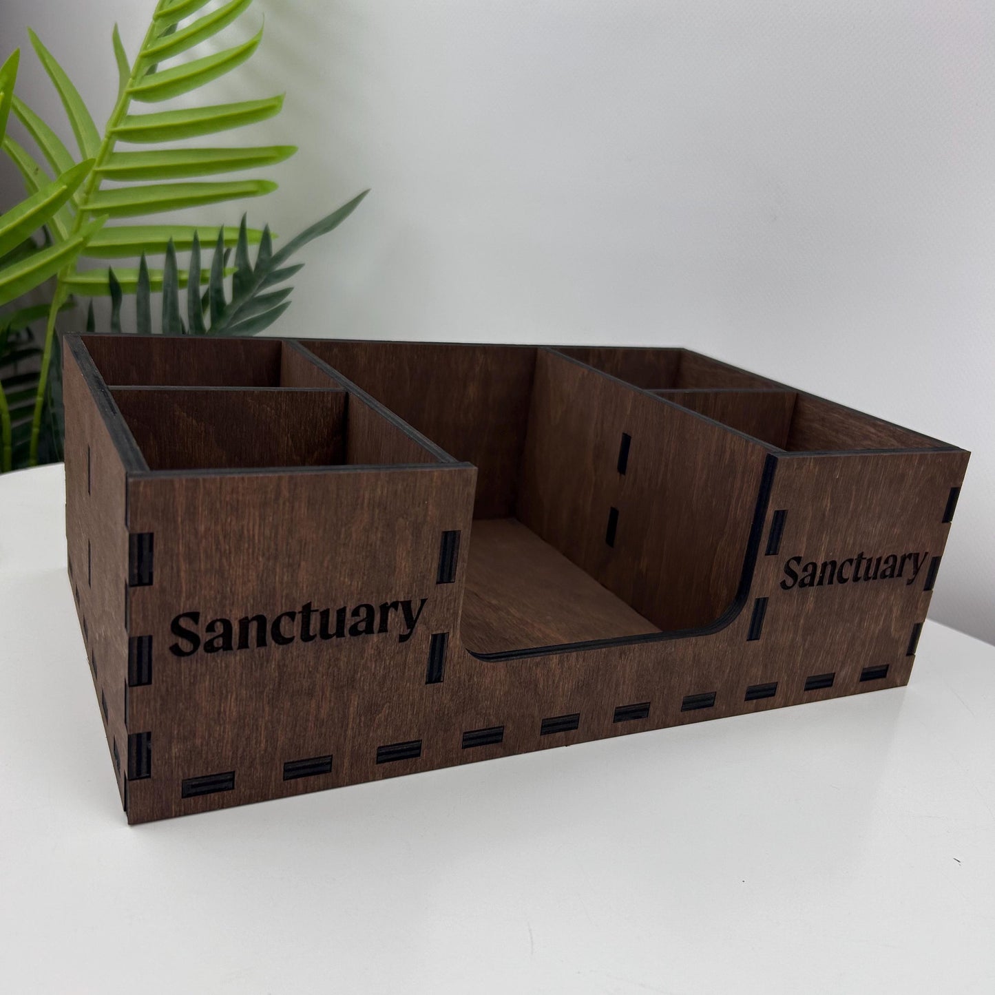Coffee Station Organizer, Wood Napkin Holder, Custom Logo Gift, Countertop Storage