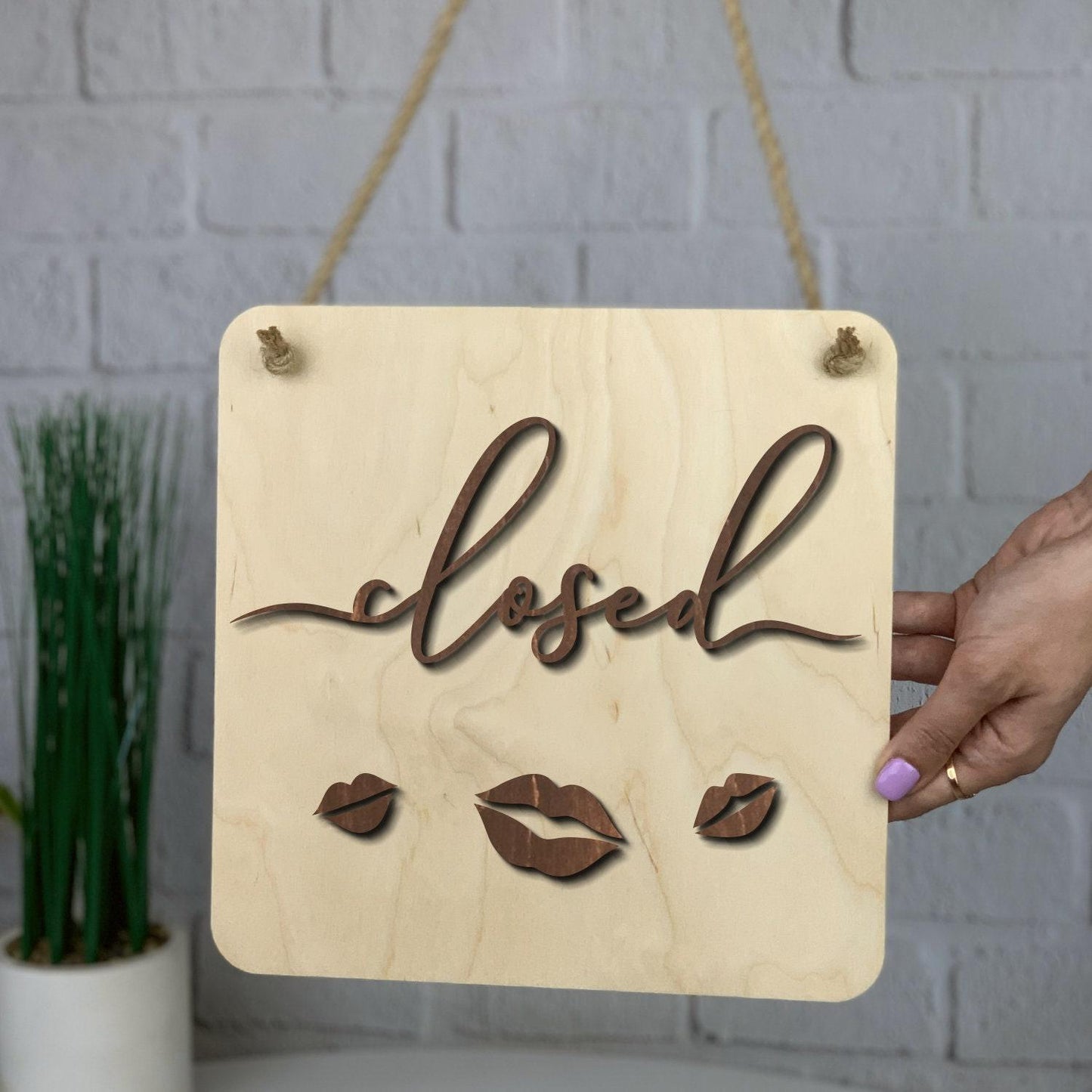 Cosmetology Gift, Custom Wood Sign & Beauty Studio Open Closed Sign