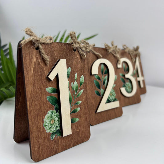 Rustic table numbers, boho wedding decor, table centerpiece, wedding table decor, wood block numbers, wedding wood sign, custom table number