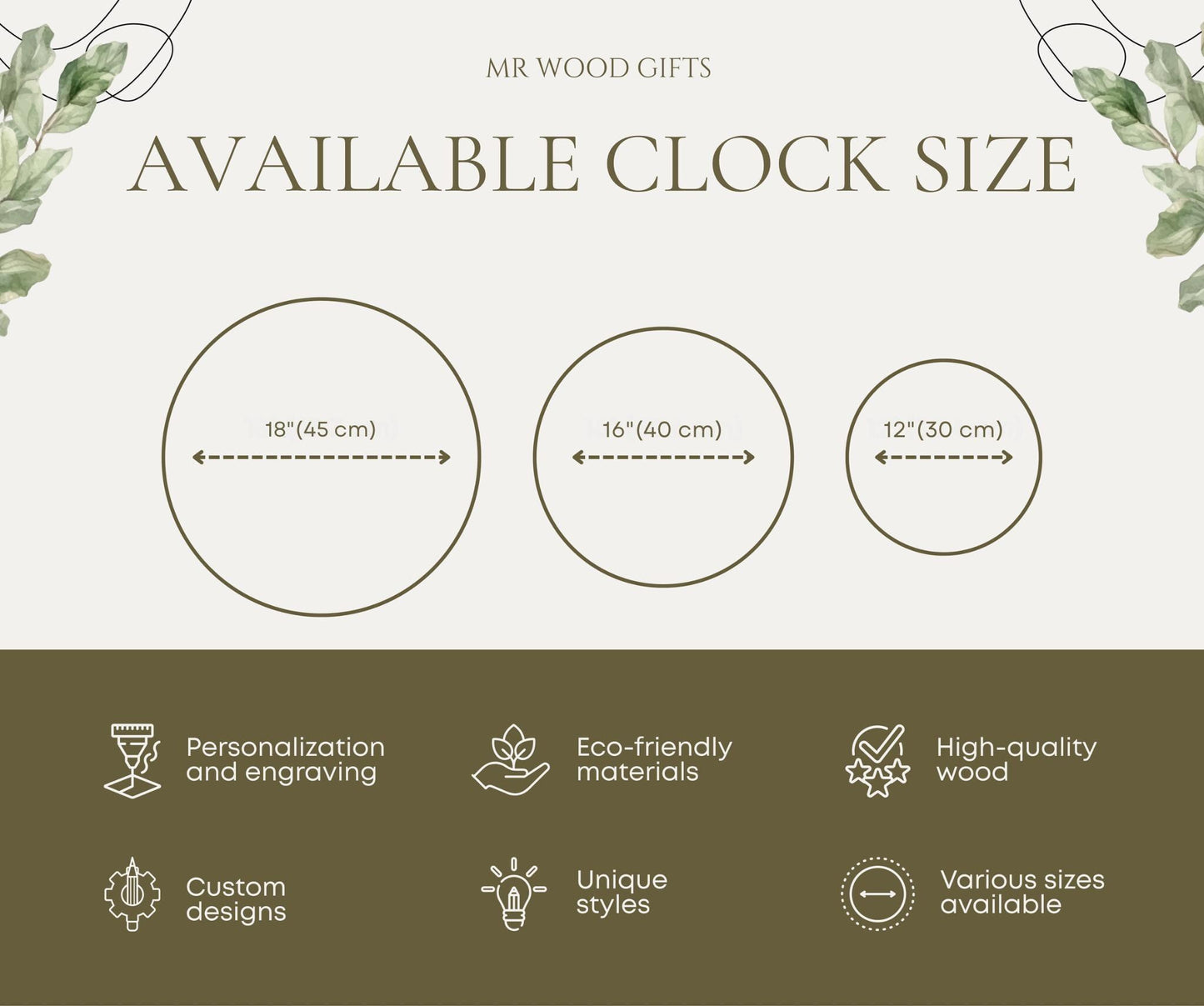 5th Anniversary Gift for Couple, Personalized Wall Clock & Family Name Sign