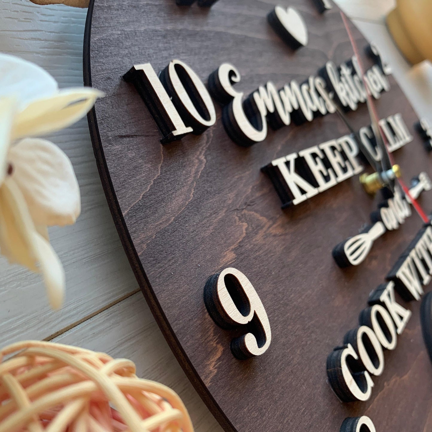 Family name clock, 5th anniversary gift, personalized clock, wood anniversary, wood wedding gift, family gift ideas