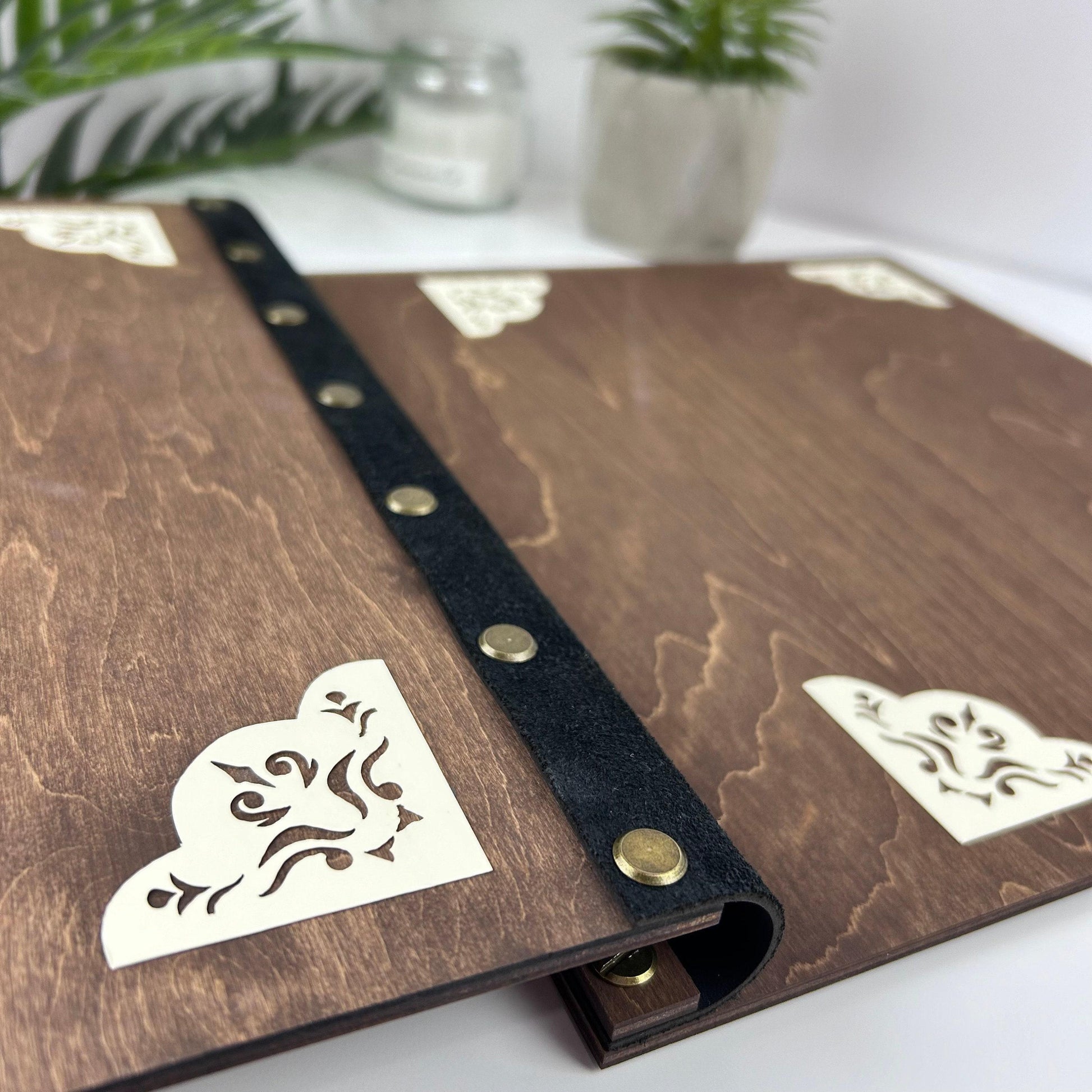Personalized wedding memory book, wooden engraved folder, marriage certificate holder, wedding accessories, rustic wedding, anniversary gift