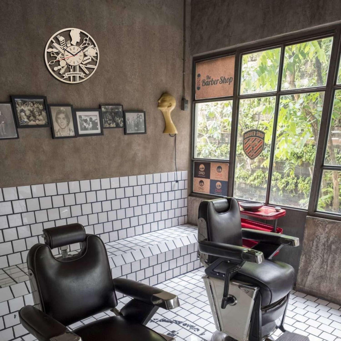 Barbershop Wall Clock Personalized Barber Gift Unique Barbershop Wall Art Hanging Barbershop Poster Custom Barbershop Decor for Wall