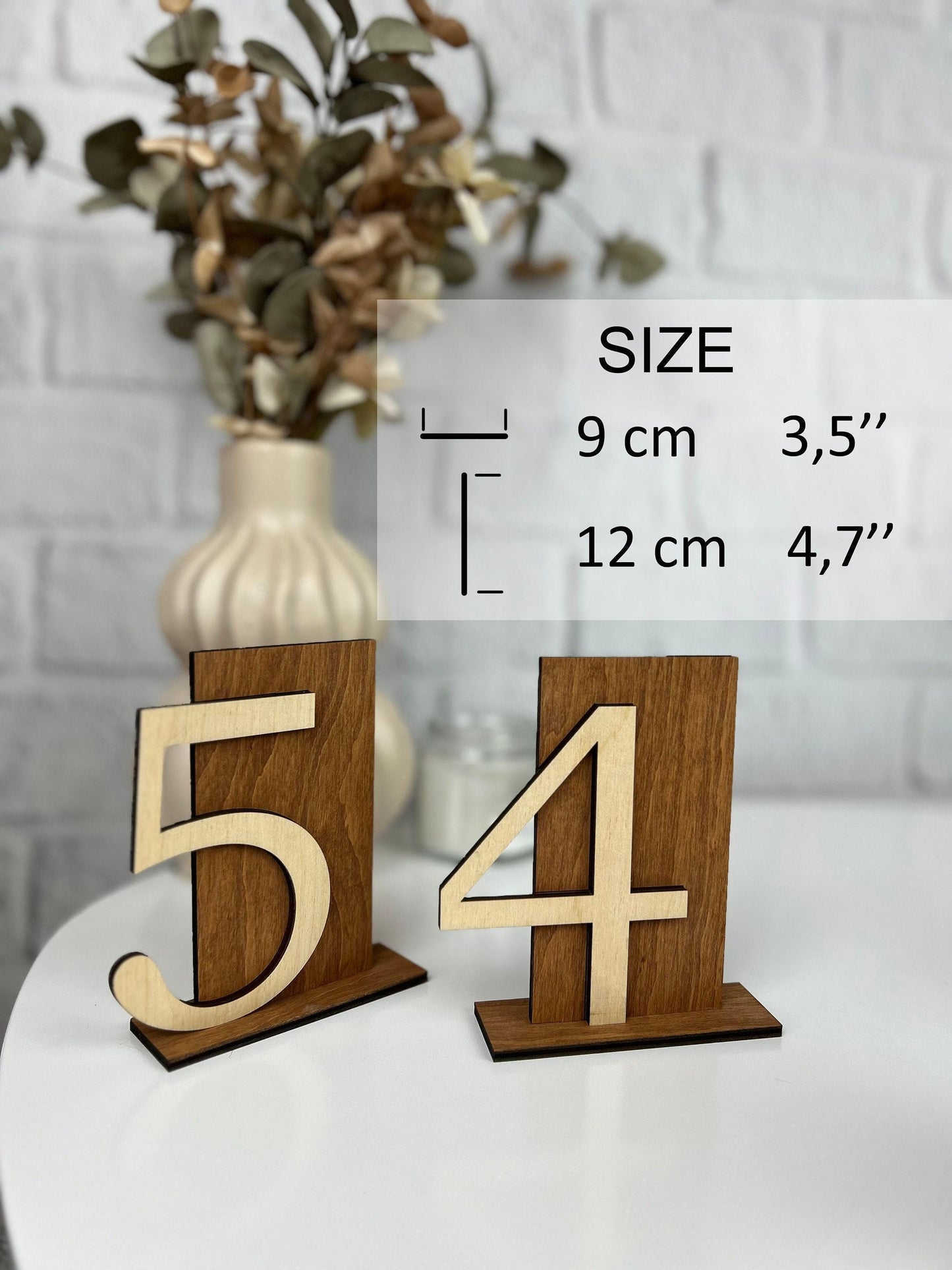 Wooden table numbers, wedding table decor, custom table numbers