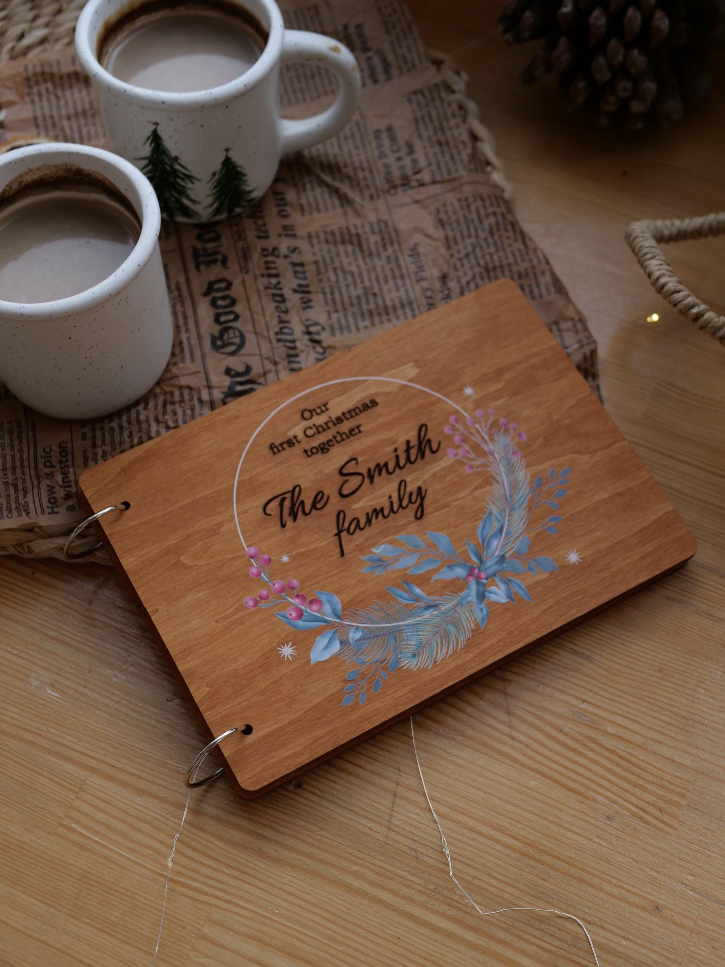 Our First Christmas as Mr & Mrs Album, Personalized Wedding Gift, Guest Book