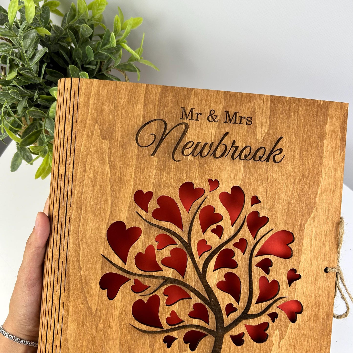 Family engraved photo album, wedding photo book, wedding wooden photo album, wedding guest book, engraved wood album, custom family book