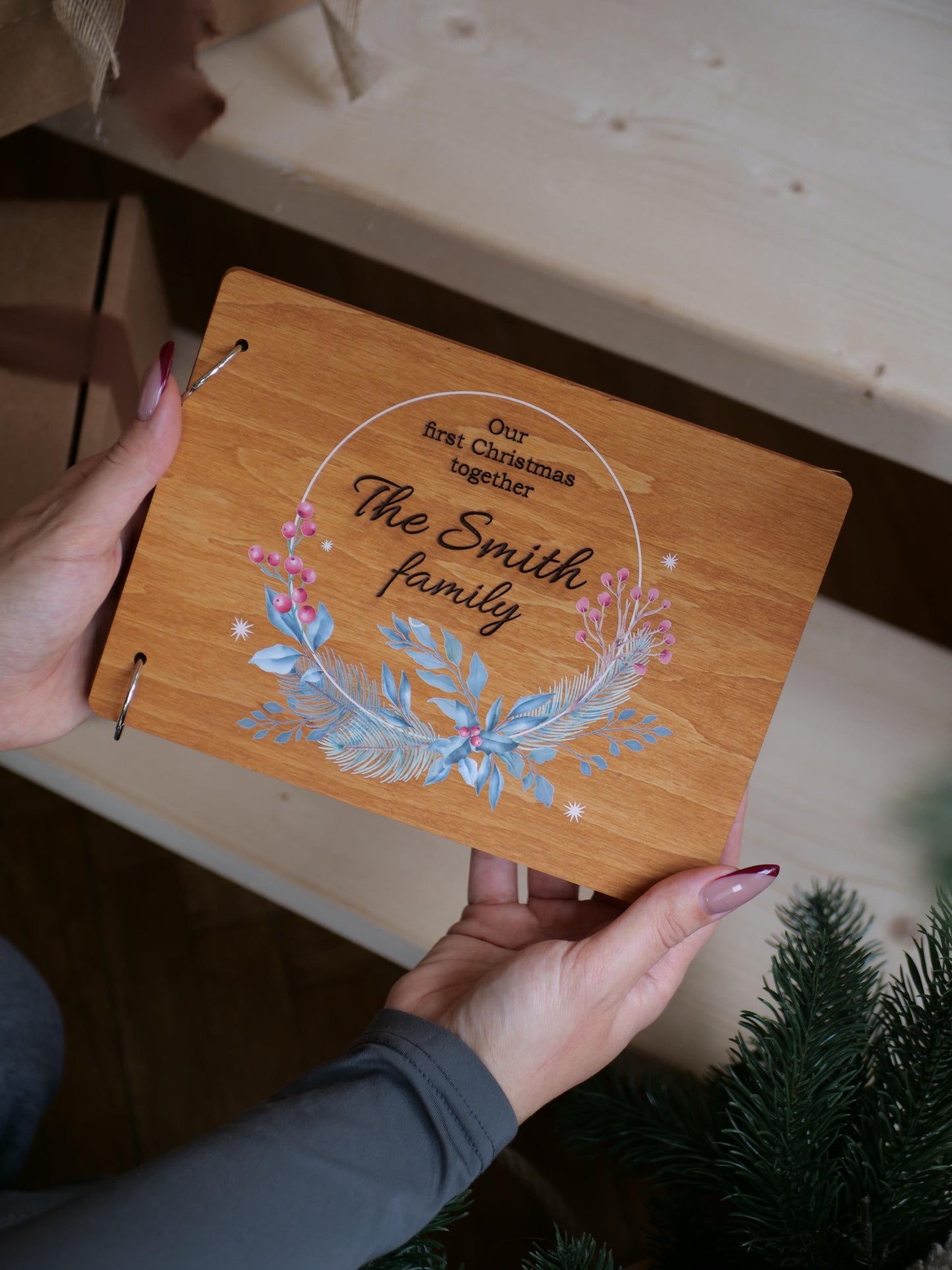 Our First Christmas as Mr & Mrs Album, Personalized Wedding Gift, Guest Book