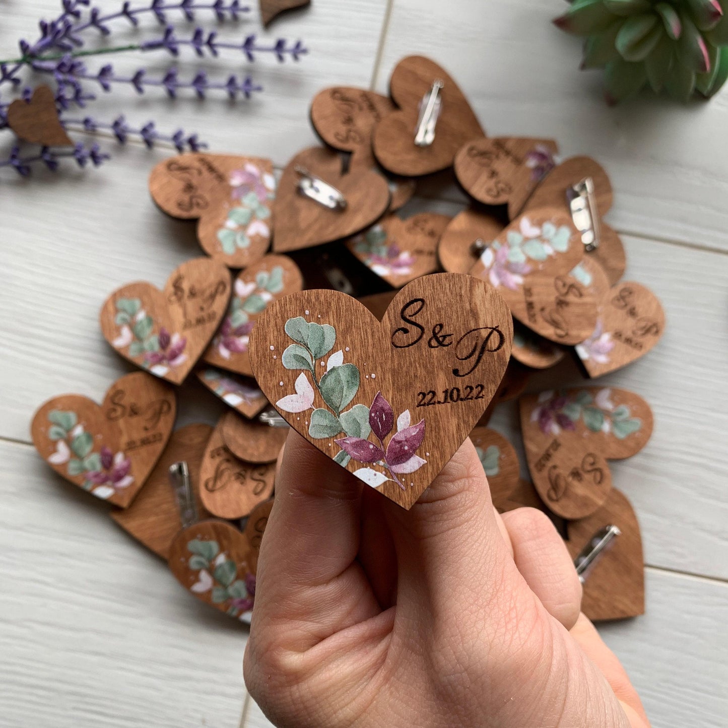 Eucalyptus wedding, Rustic wooden boutonniere pins, Custom pins bulk, Custom wedding lapel pins