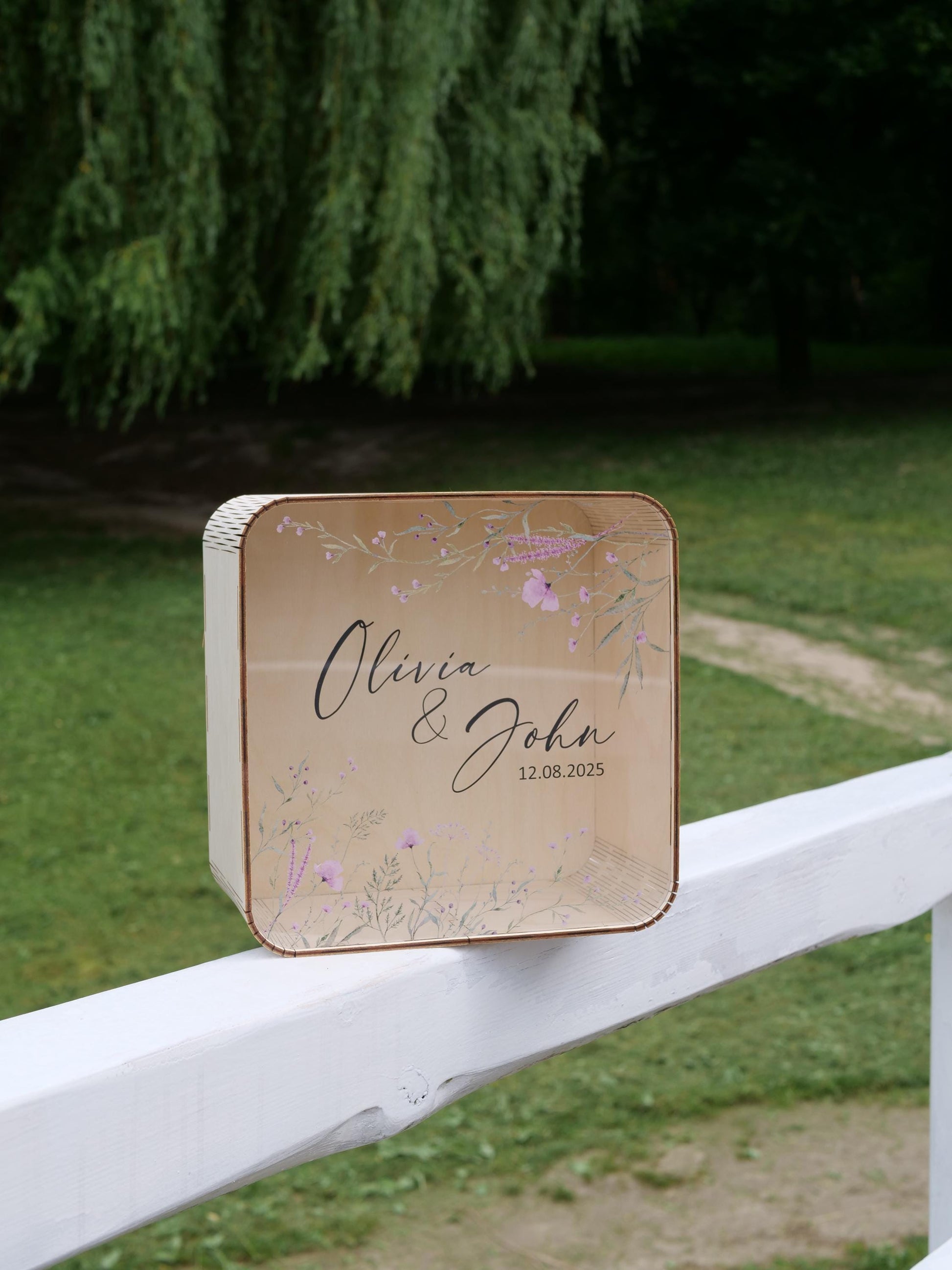 Boho square card holders, wildflower card box, wedding post box, square card box, post box for cards, wedding card box, floral box for cards