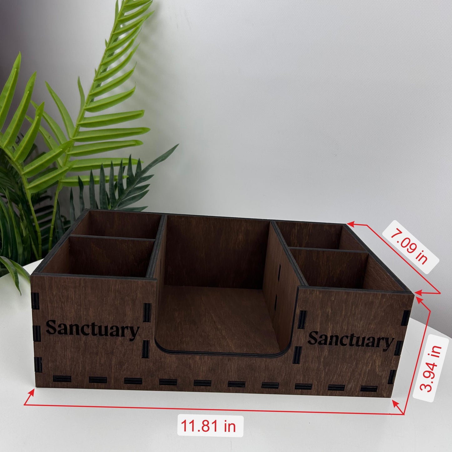 Coffee Station Organizer, Wood Napkin Holder, Custom Logo Gift, Countertop Storage