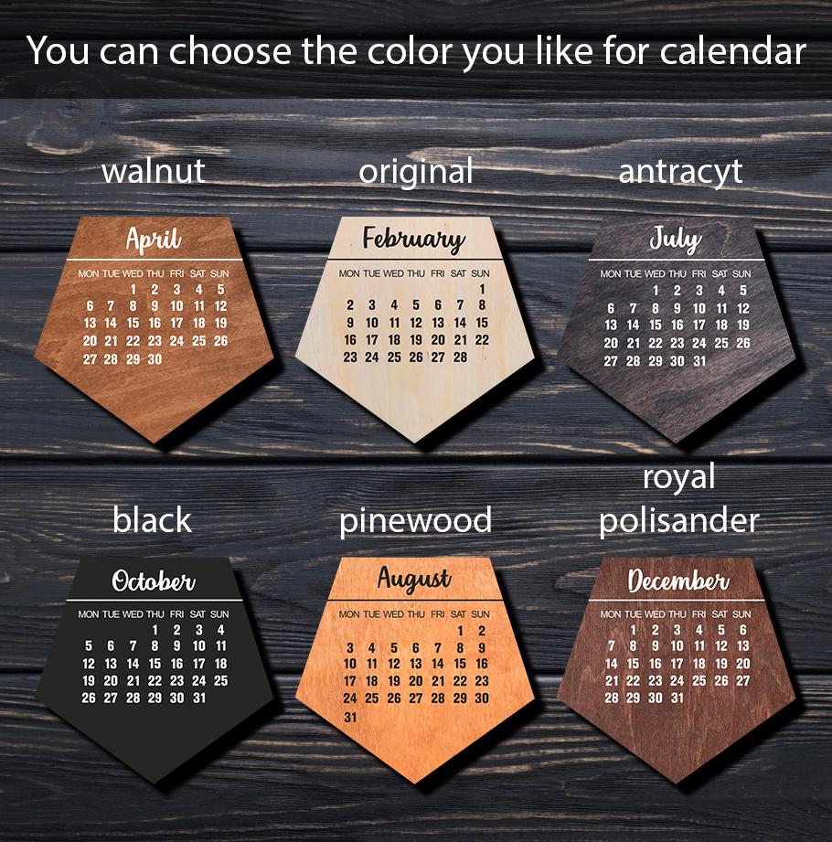 3D Calendar 2026, Company Logo Gift & Wooden Dodecahedron Desk Toy