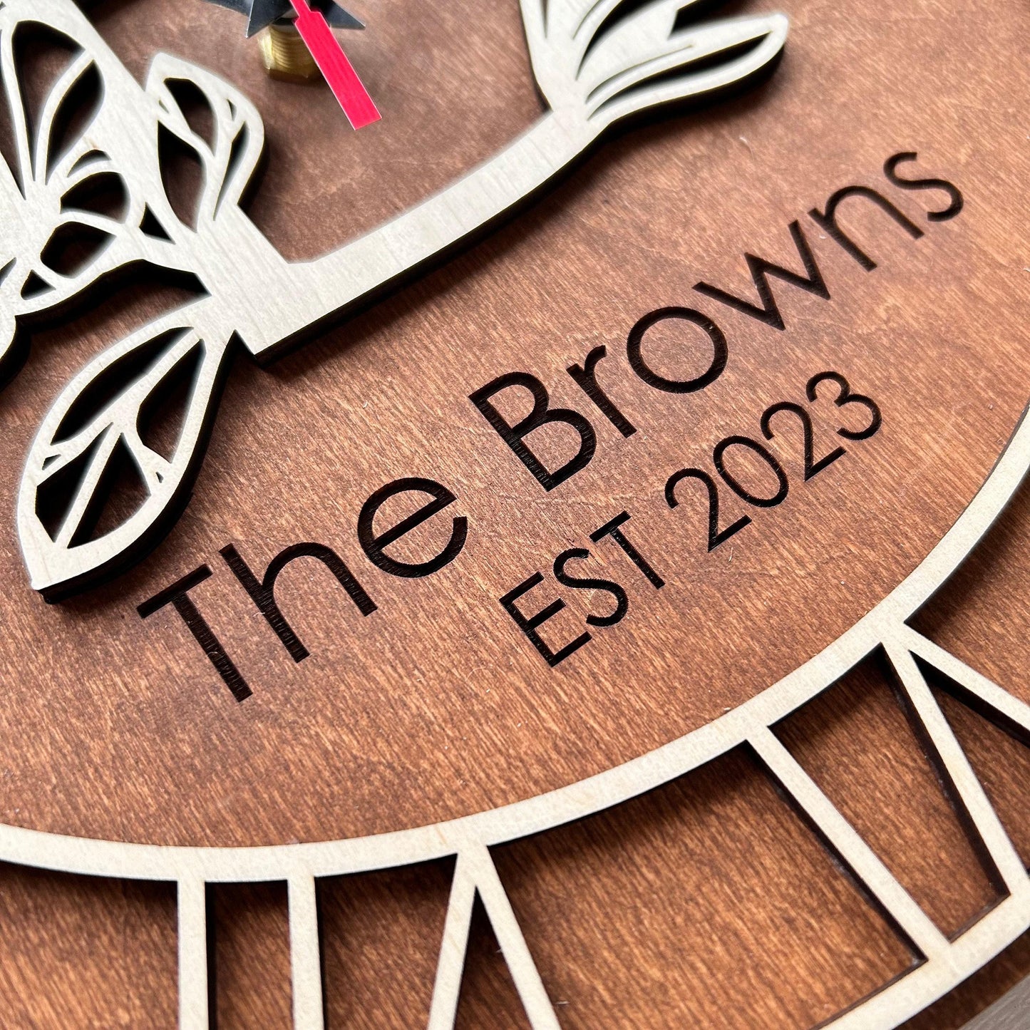 Custom wood clock, personalized clock, wall clock, wooden anniversary, wall clock unique, wooden watch, unique home decor, 5th anniversary