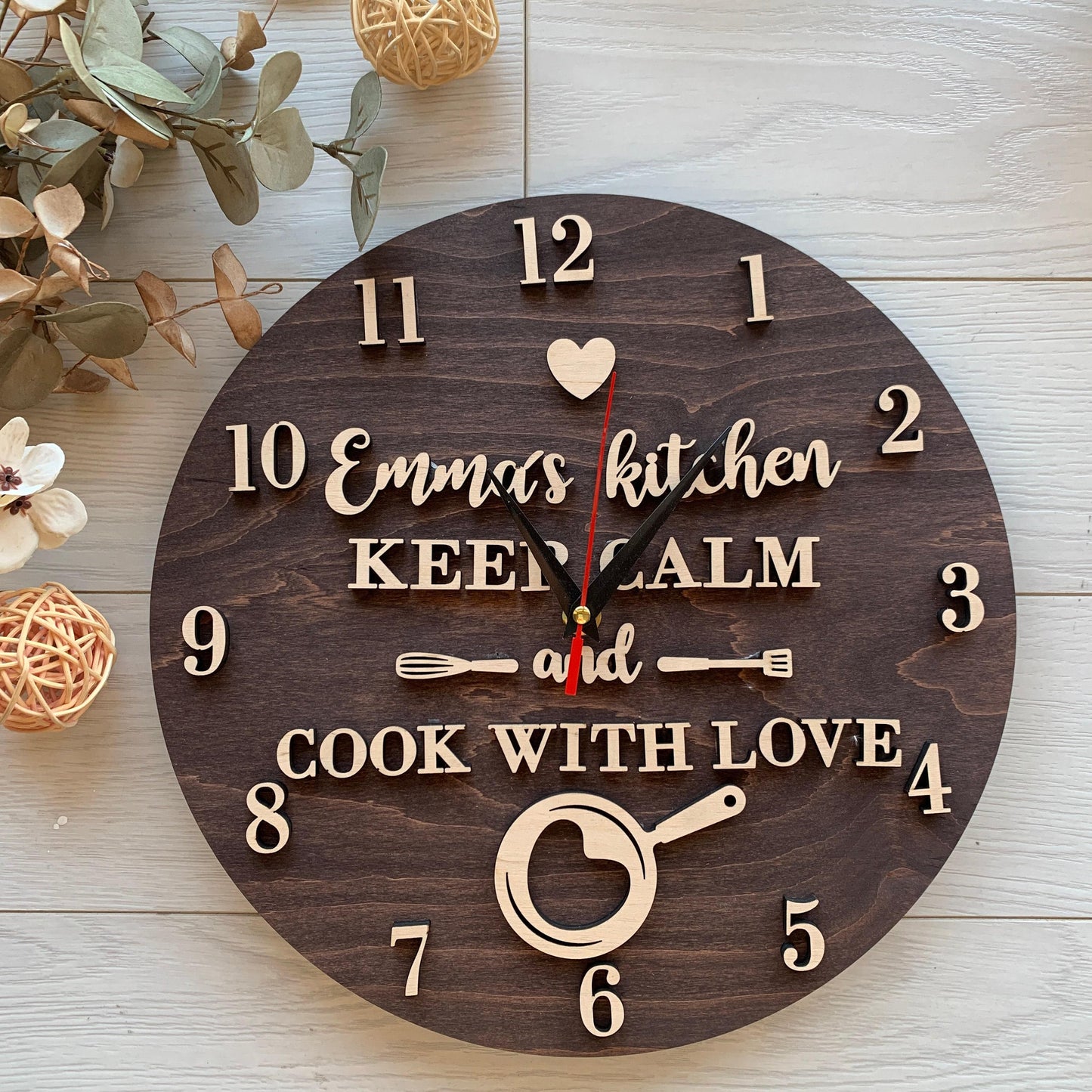 Family name clock, 5th anniversary gift, personalized clock, wood anniversary, wood wedding gift, family gift ideas