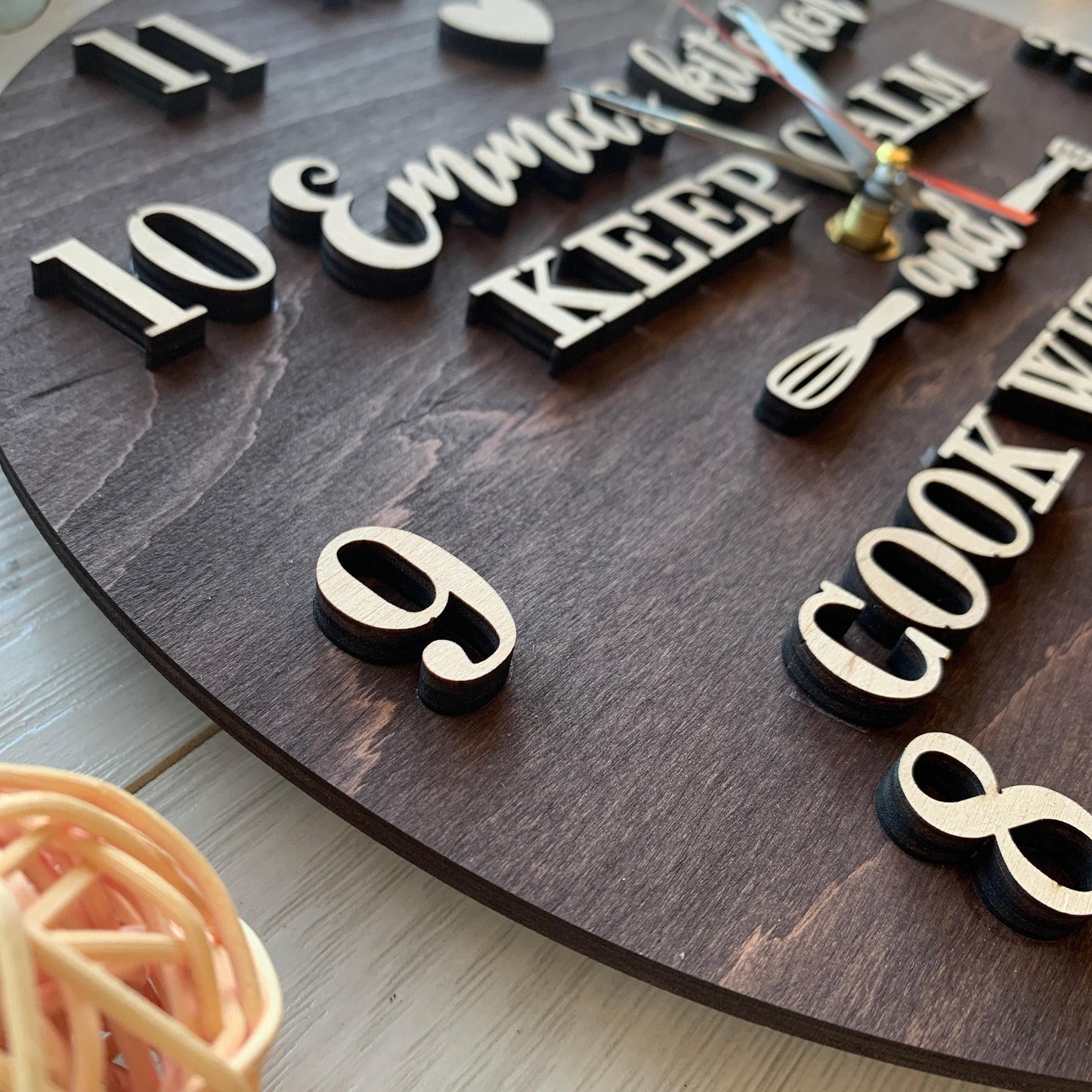 Family name clock, 5th anniversary gift, personalized clock, wood anniversary, wood wedding gift, family gift ideas