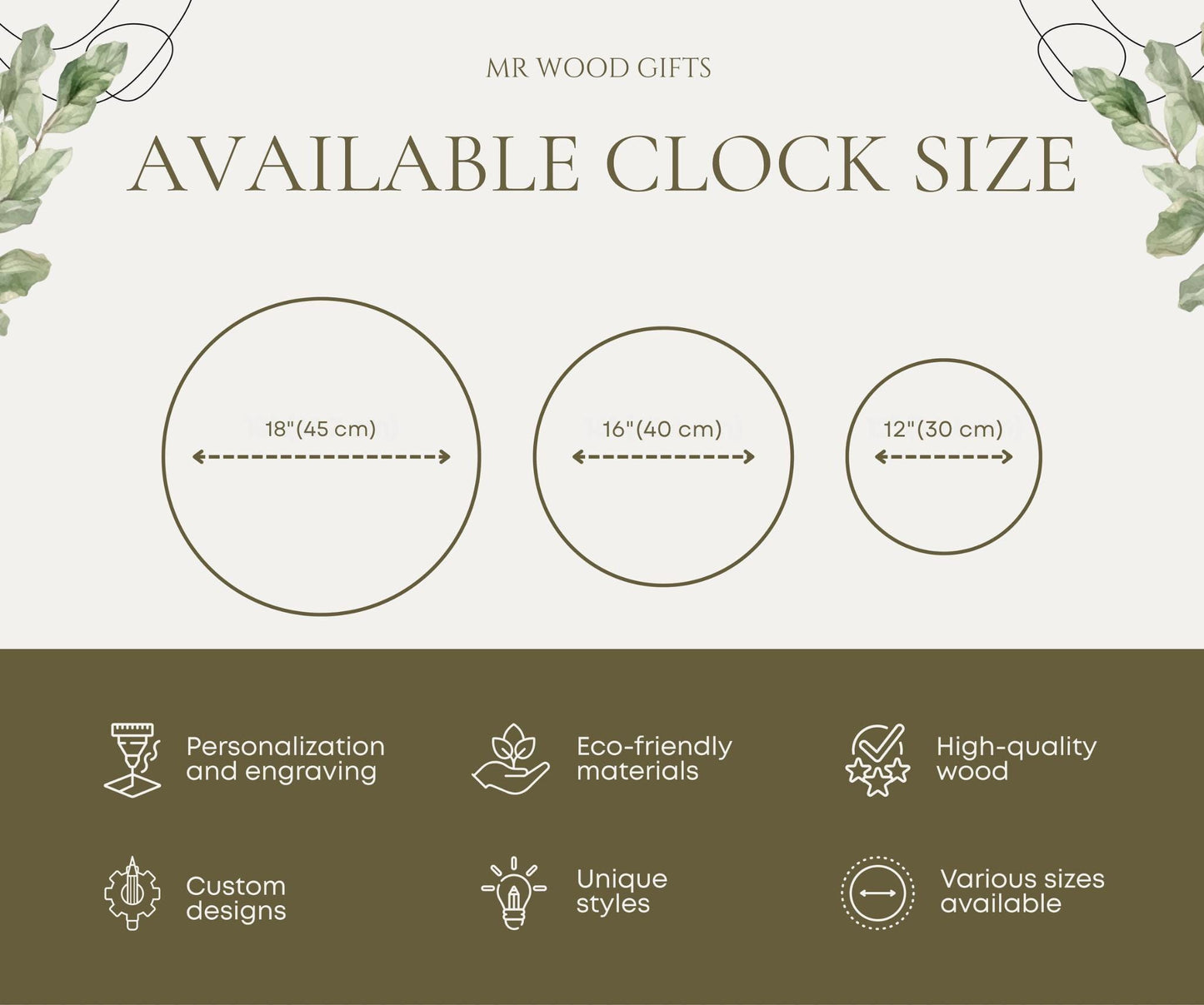 Family name clock, 5th anniversary gift, gift for couple, engraved name clock