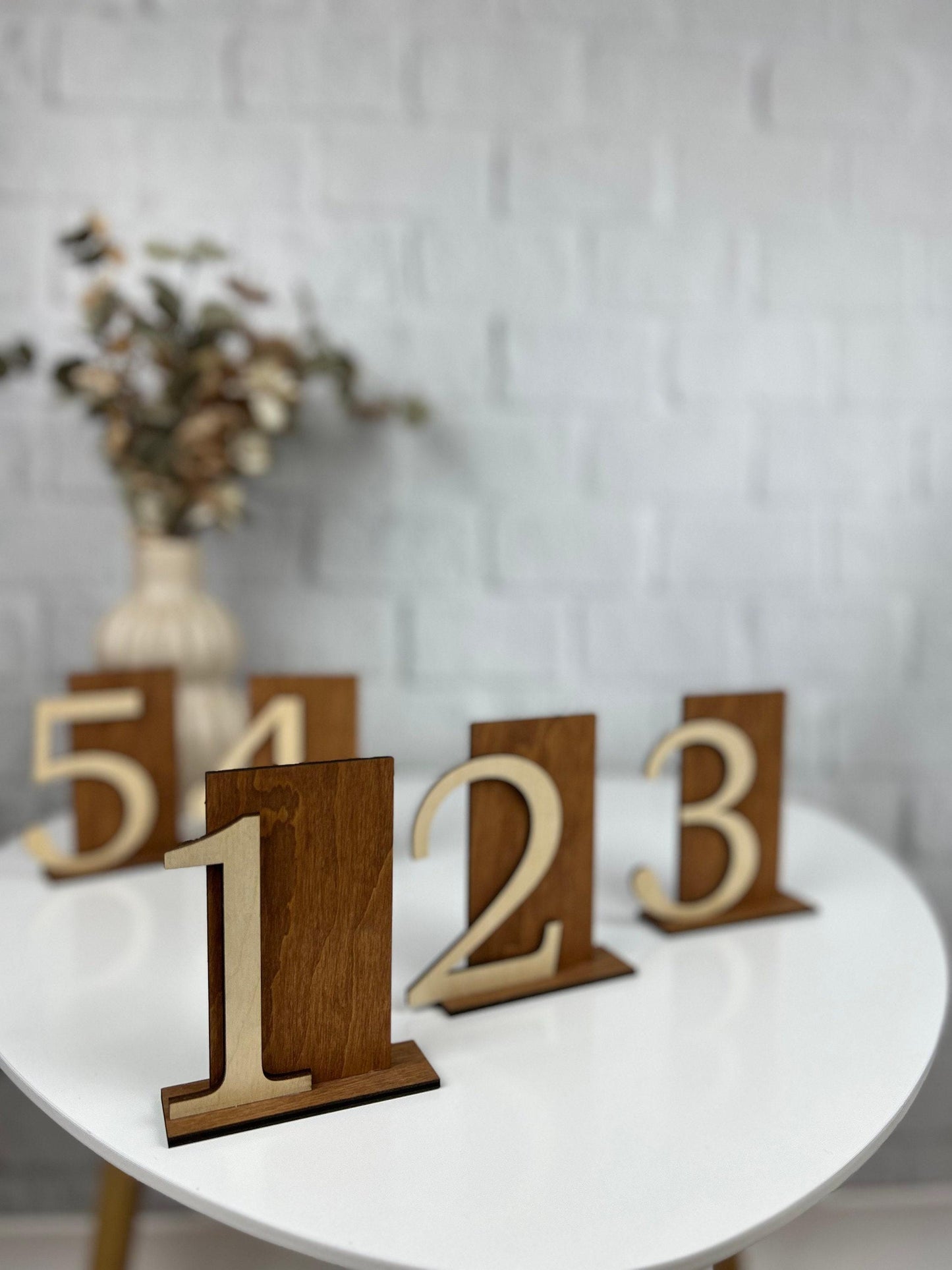 Wooden boho number set, wedding table decor, wedding table number