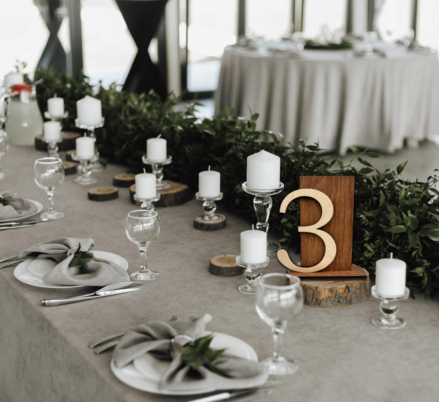 Wooden table numbers, wedding table decor, custom table numbers