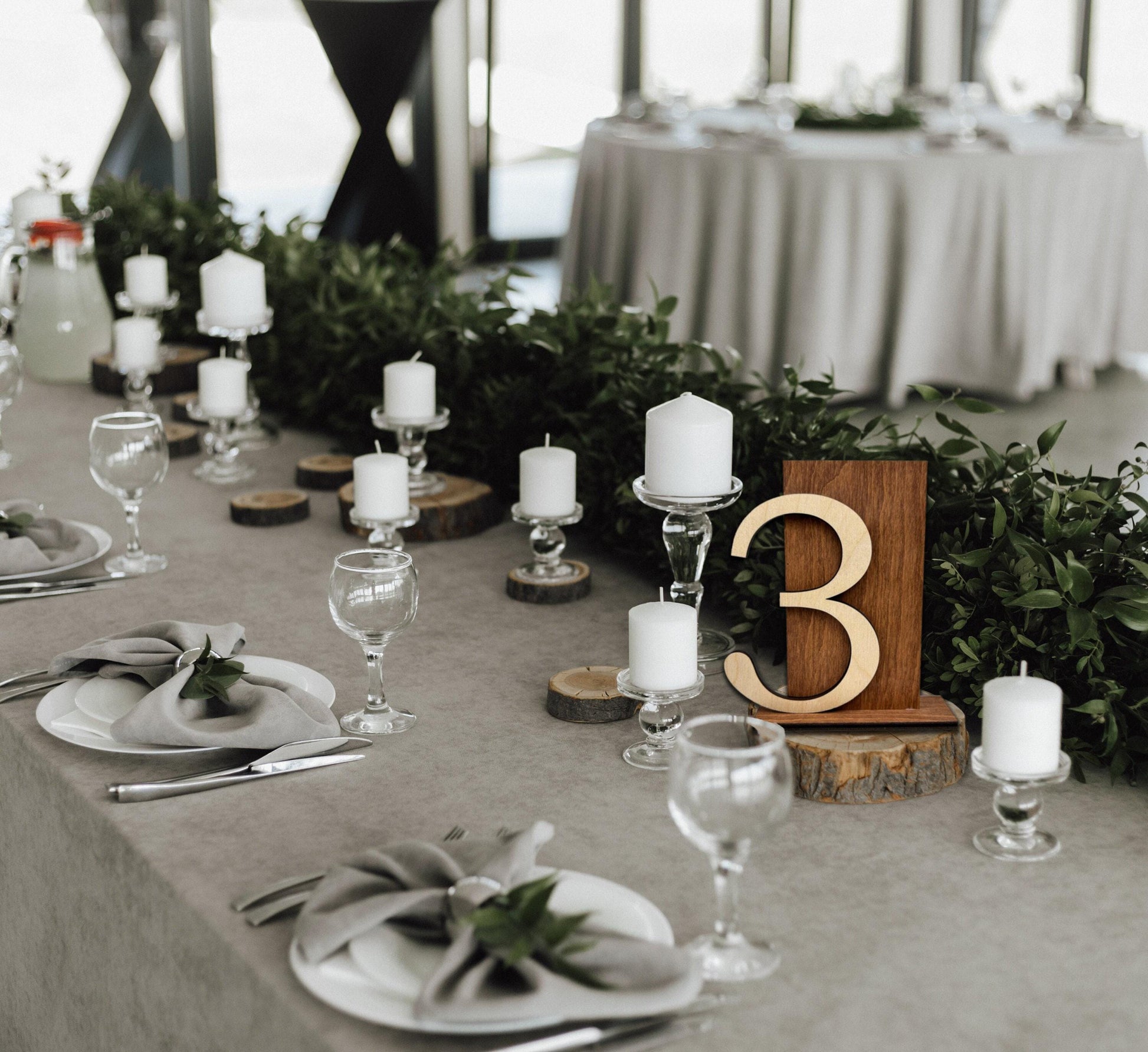 Wooden table numbers, wedding table decor, custom table numbers