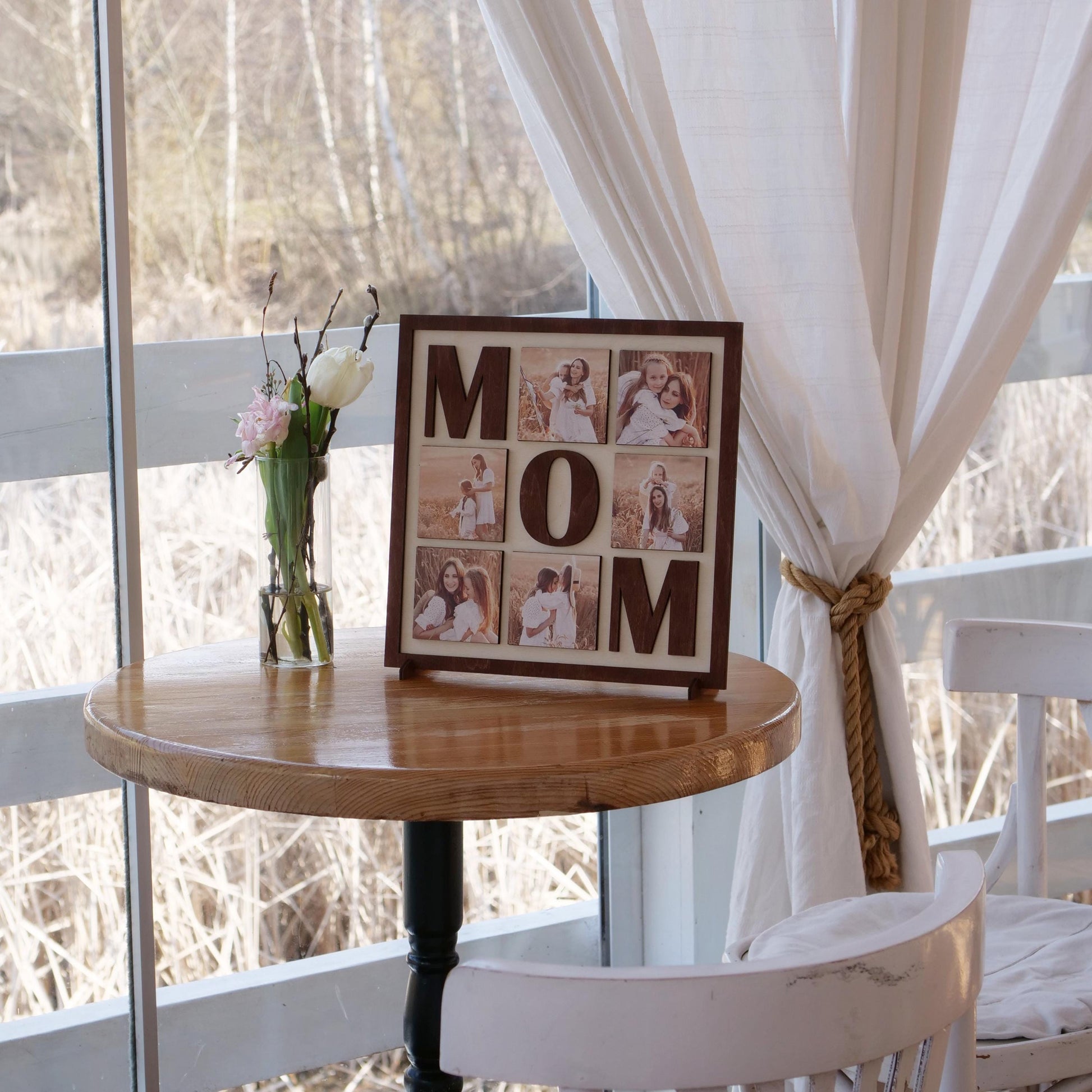 Mom Photo Collage, Customized Mom Photo Collage Sign, Personalized Wooden Mother’s Day Gift