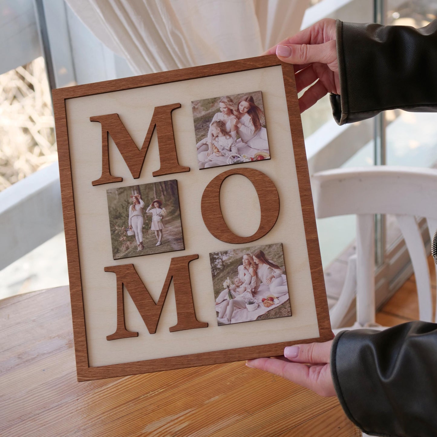 Mom Wood Sign Photo Collage, Custom Collage Frame, Creative Mothers Day Gifts