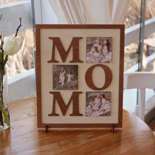Mom Wood Sign Photo Collage, Custom Collage Frame, Creative Mothers Day Gifts