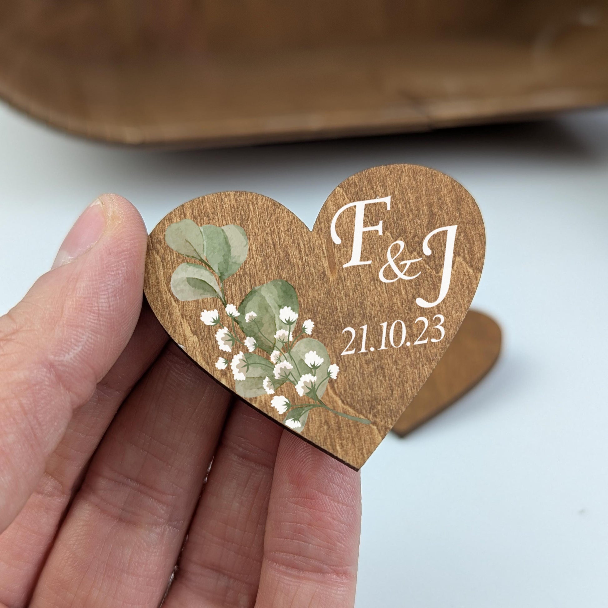 Eucalyptus Wedding Set, Card Box, Guest Book and Personalized Boutonnieres with Greenery Design