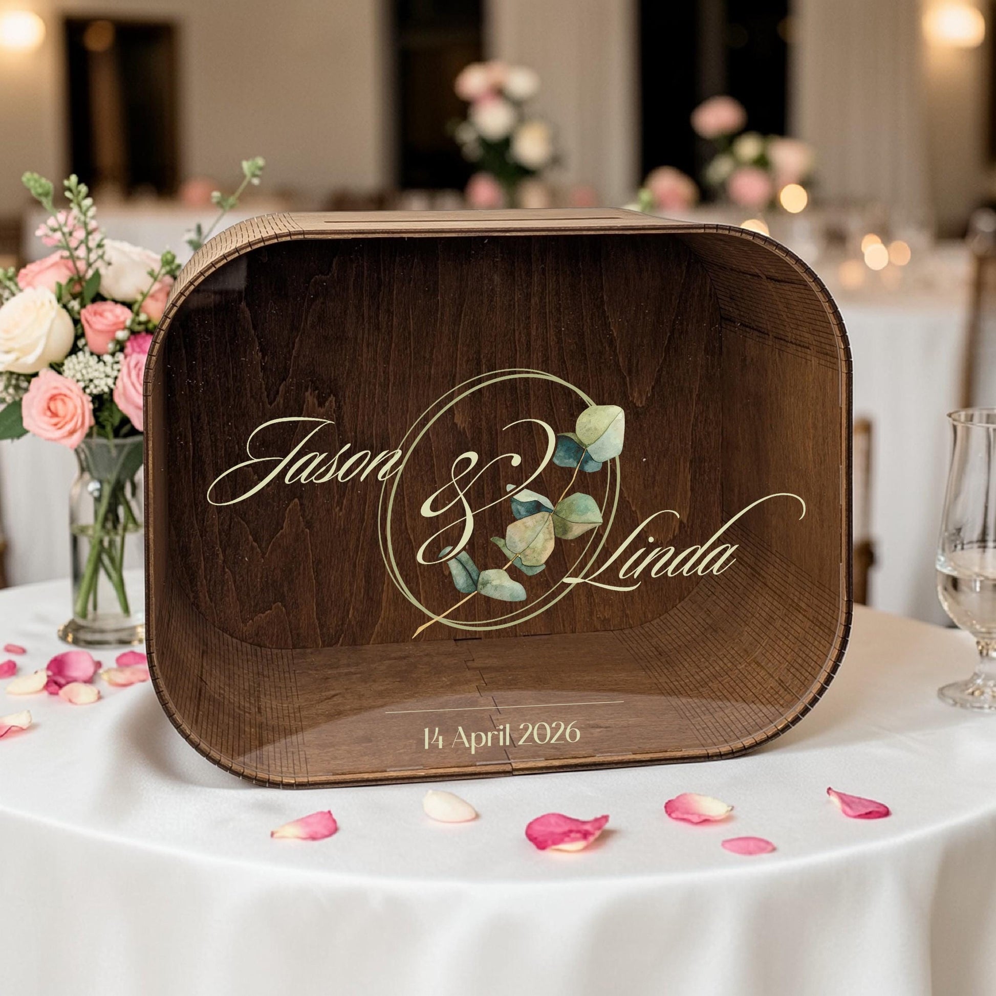 Twig Wedding Set, Aesthetic Wedding, Wooden Card Box Guest Book and Personalized Boutonnieres