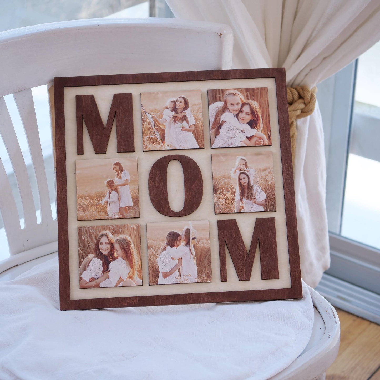 Mom Photo Collage, Customized Mom Photo Collage Sign, Personalized Wooden Mother’s Day Gift