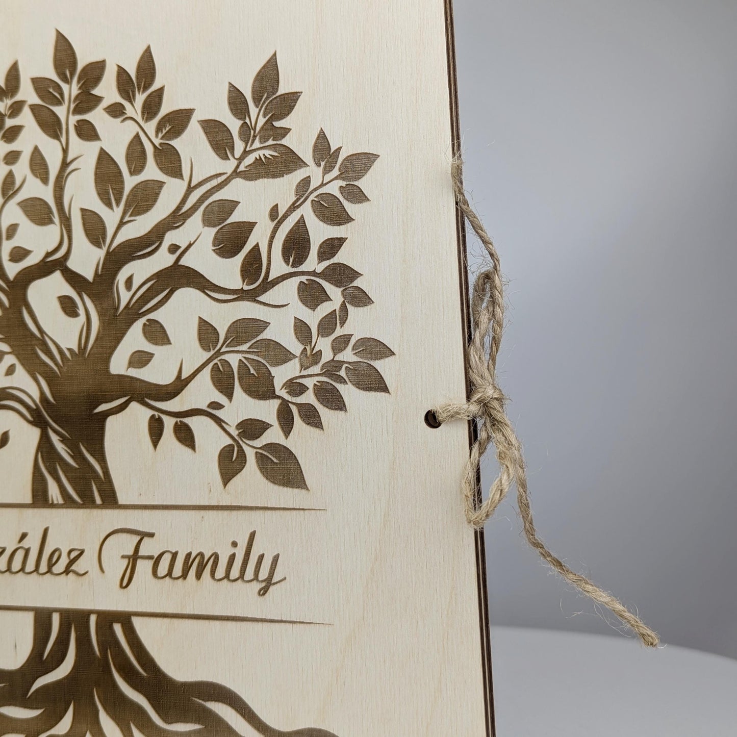Family photo album, Wooden photo book, Elegant wooden family tree photo keepsake