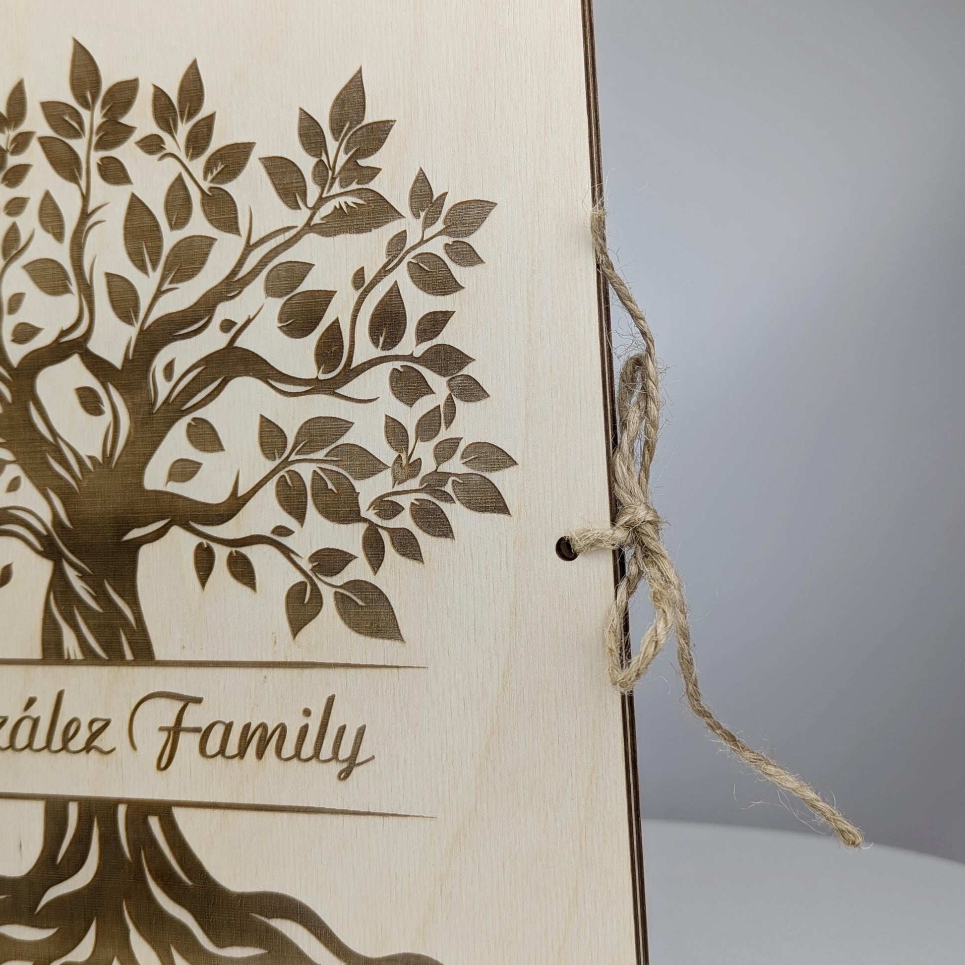 Family photo album, Wooden photo book, Elegant wooden family tree photo keepsake